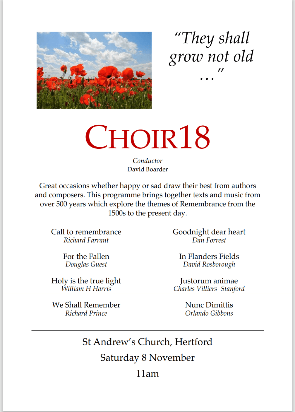 Free Remembrance Recital