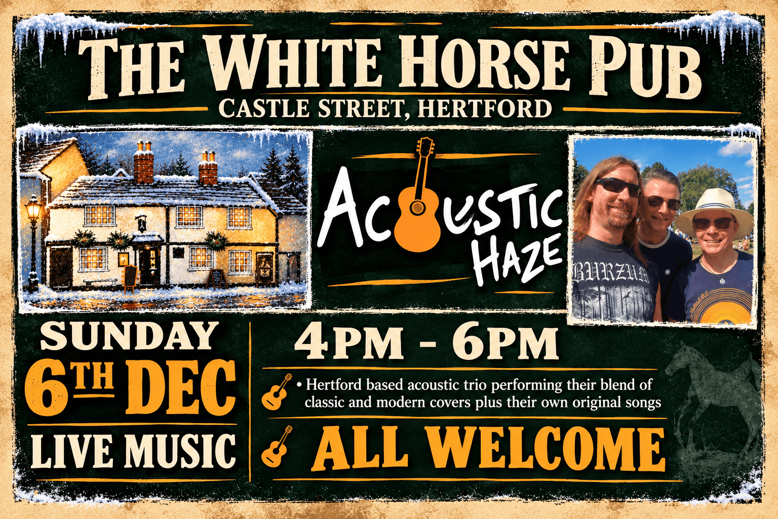 Acoustic Haze live at The White Horse Pub, Hertford