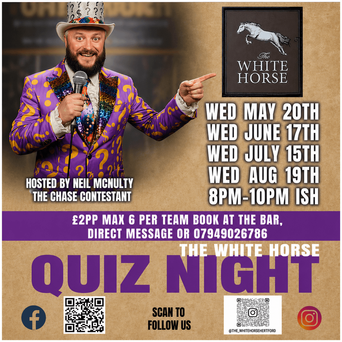 White Horse Pub, Castle Street, Quiz nights coming up Copy