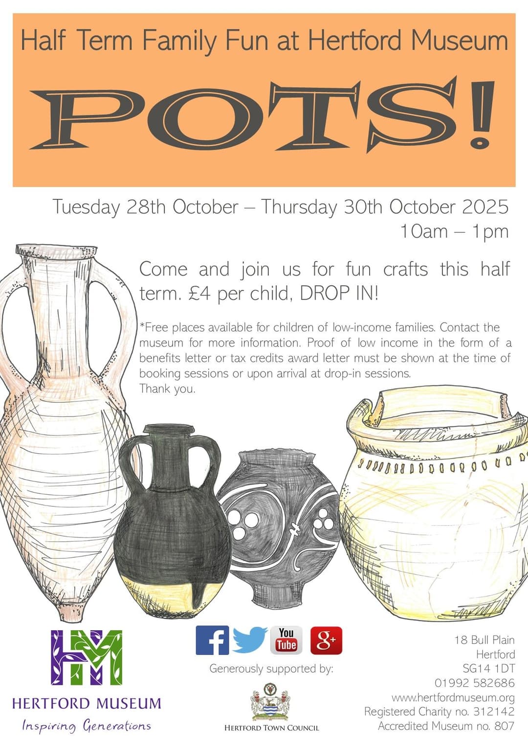 Half Term Family Activities at Hertford Museum: Pots!