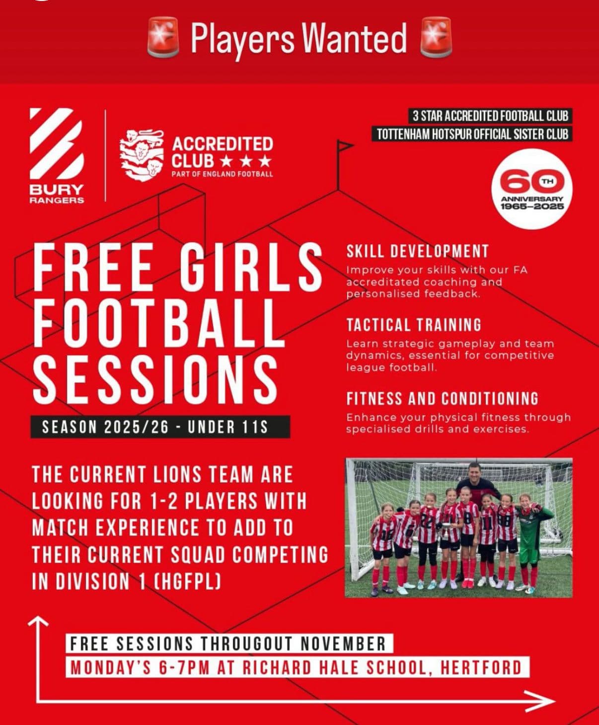 Free Girls Football Sessions