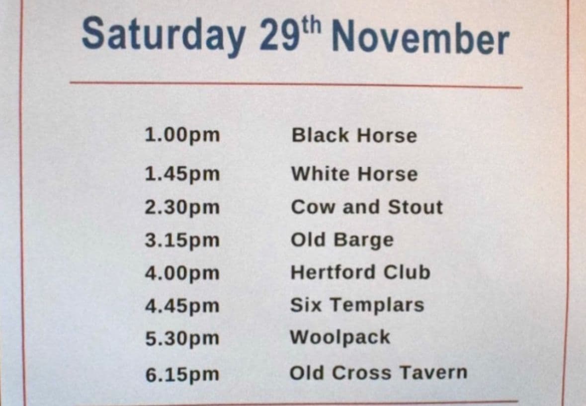 HERTFORD AUTUMN ALE TRAIL - CAMRA – WHITE HORSE