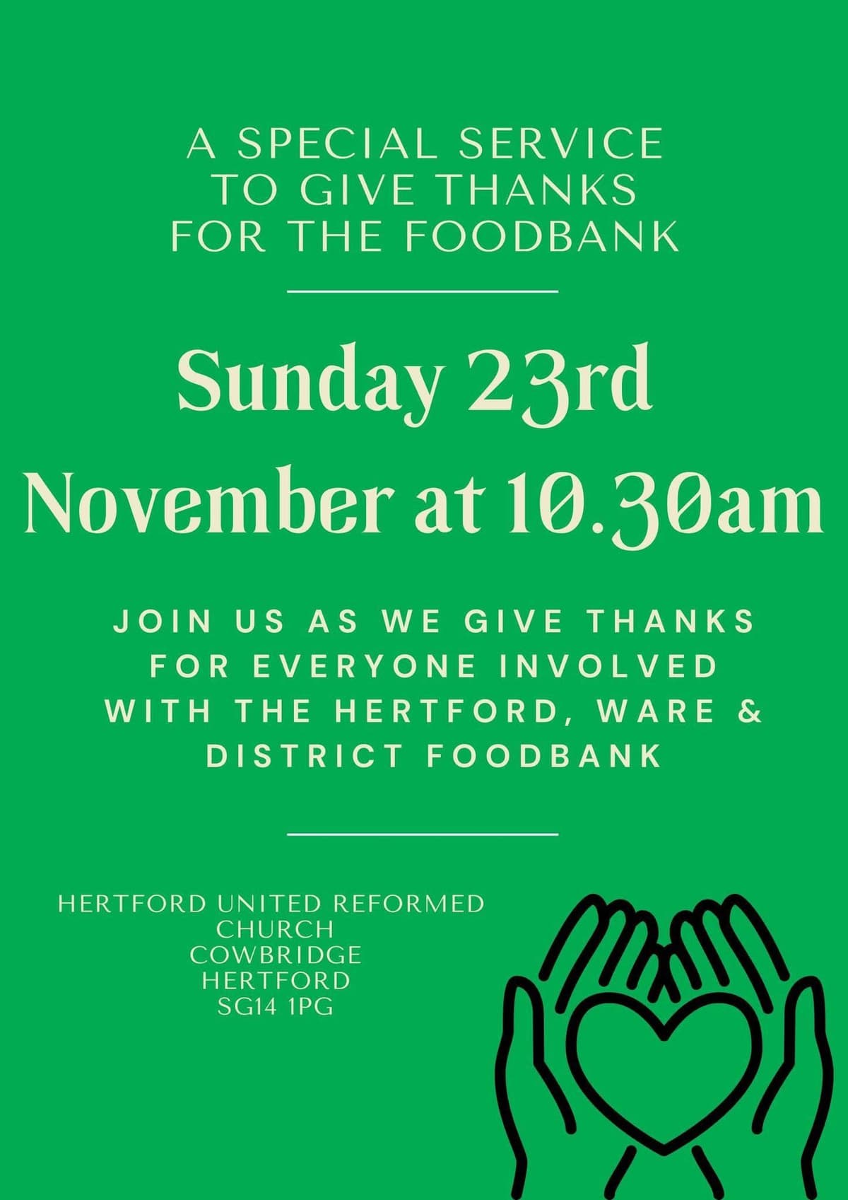 A Special Service to Give Thanks for the Foodbank