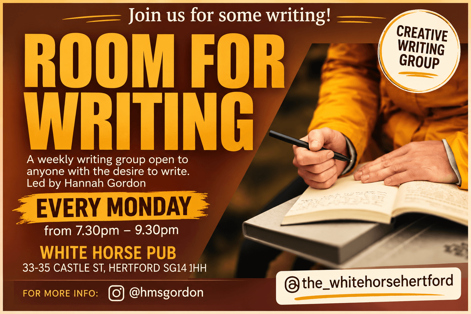 Weekly Writing Group at The White Horse Pub