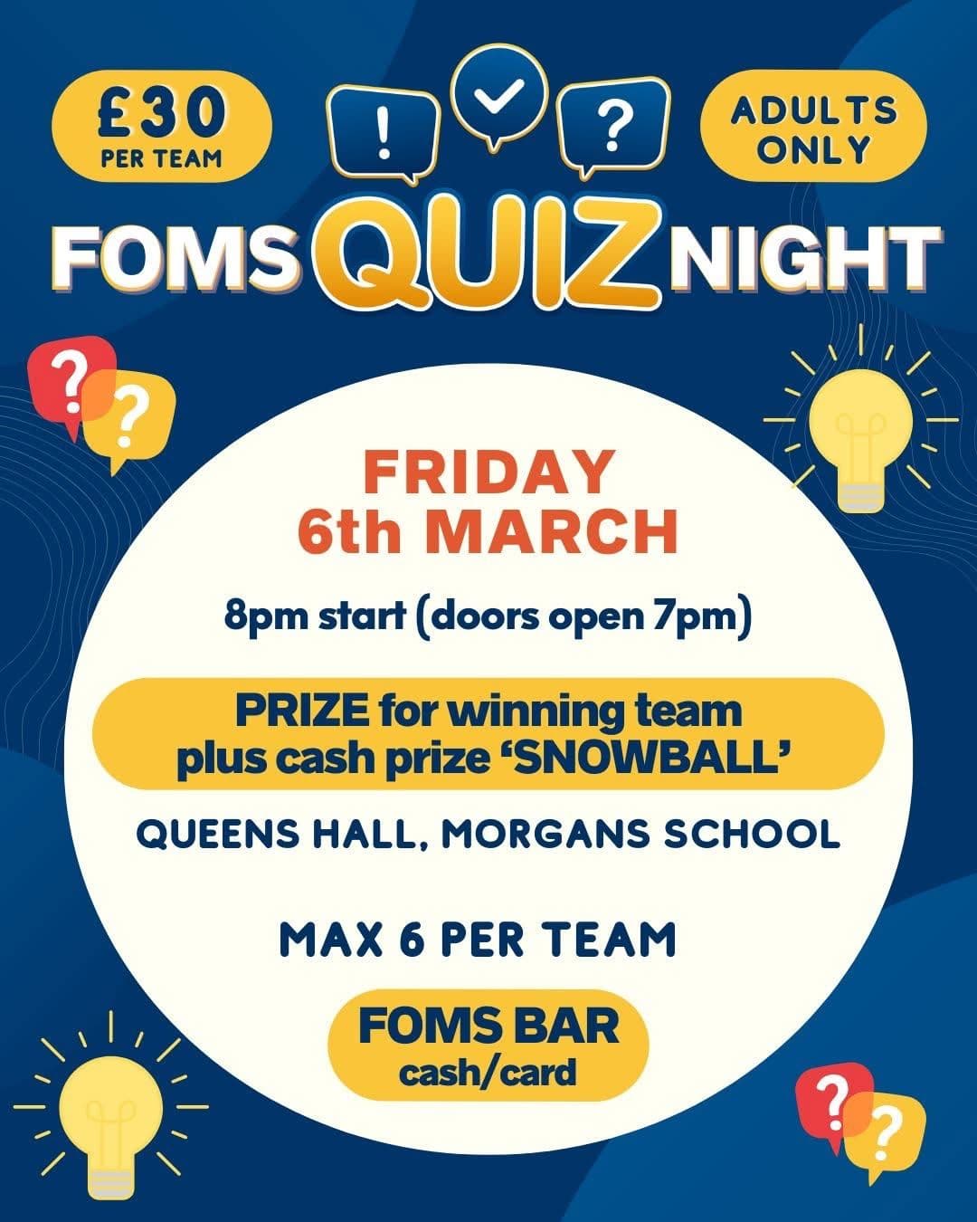 Friends of Morgans Quiz Night