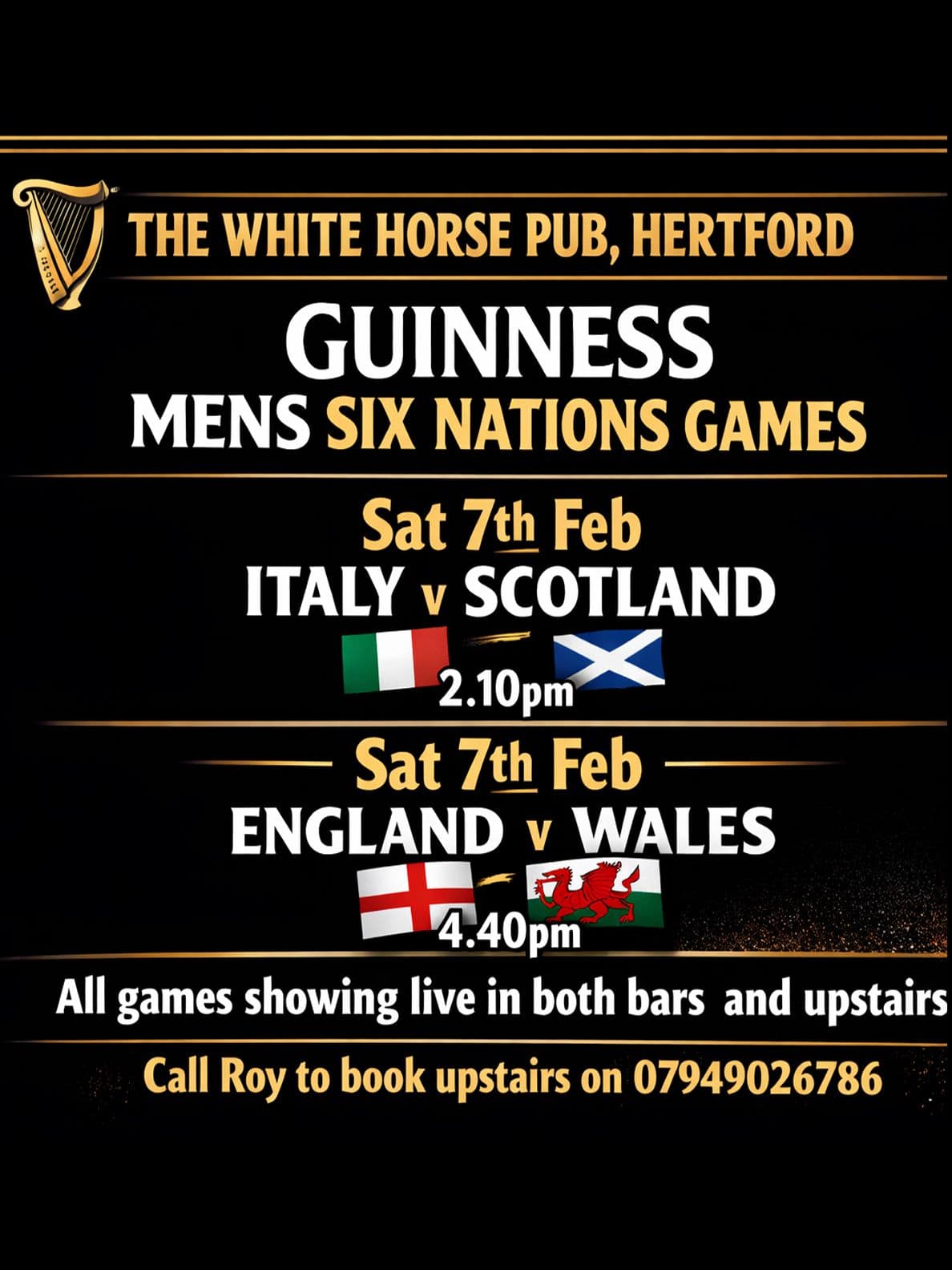 Rugby 6 Nations - The White Horse Pub, Hertford