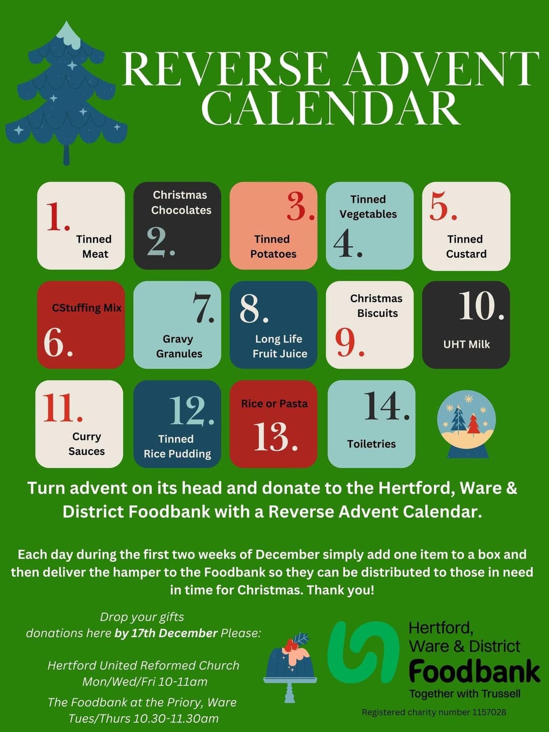Reverse Advert Calendar - to drop off before the 17th