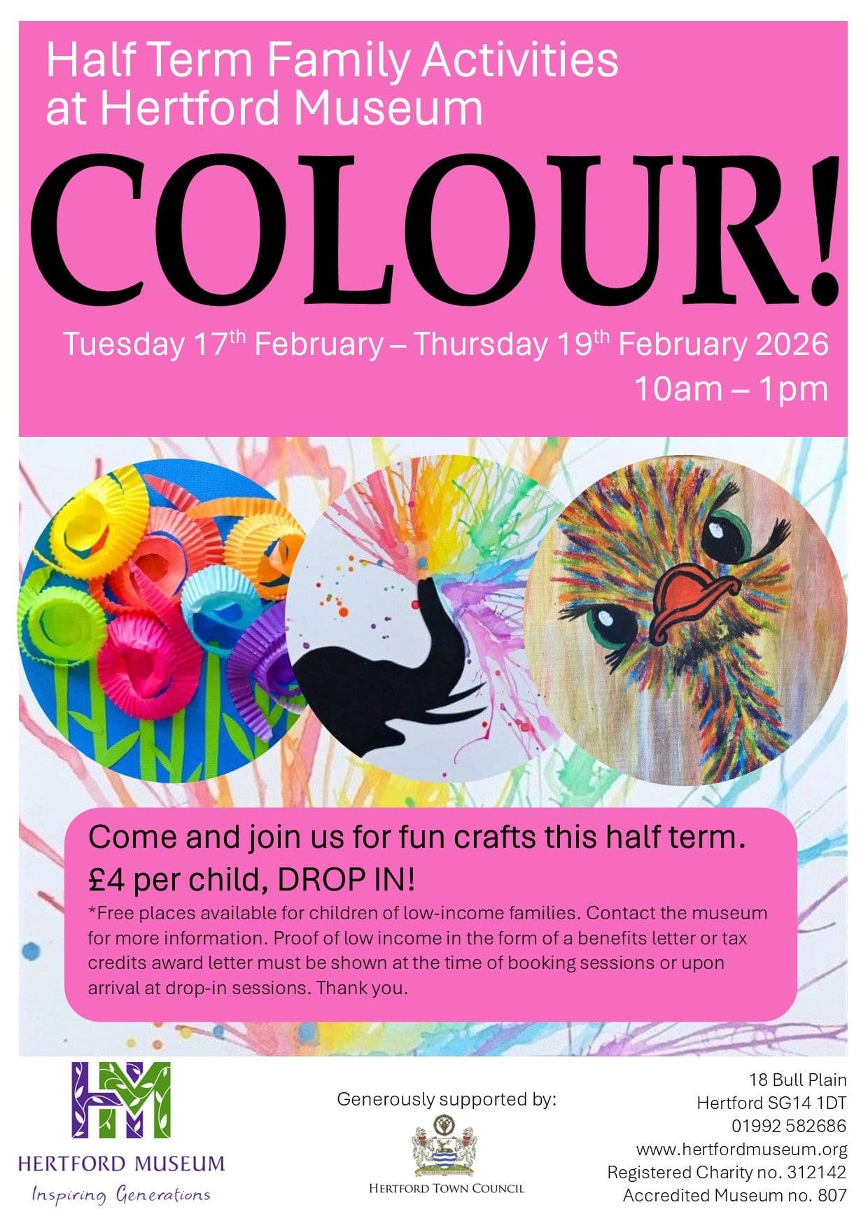Half Term Family Activities at Hertford Museum: Colour!