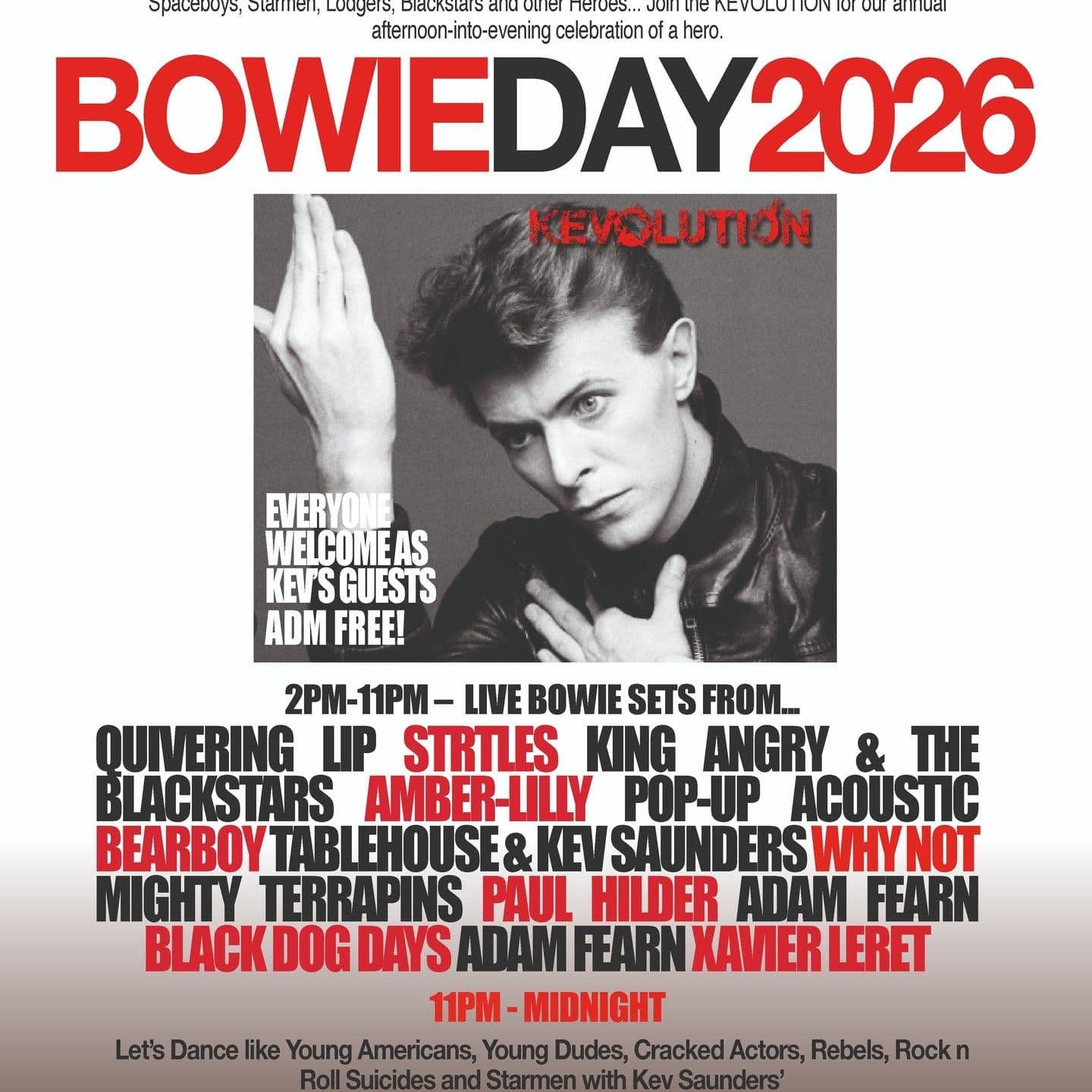 Kevolution - THE ANNUAL TRIBUTE TO DAVID BOWIE